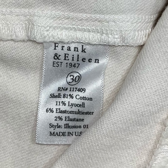 FRANK & EILEEN | Classic Derry Illusion Pull-On Pants in Antique White | Size 30 - Picture 8 of 9